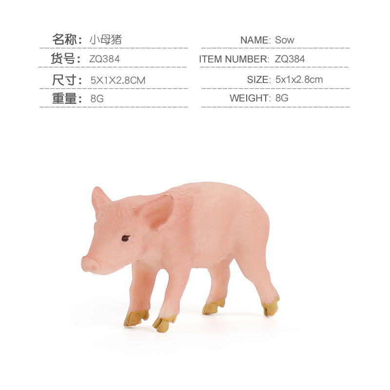 Set 5 Figuras Animales Granja PVC Juguete Niños 3+ años | ToyLab