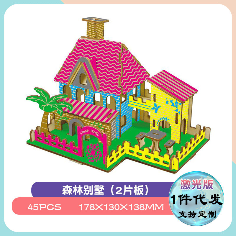 Puzzle 3D Casa de Madera DIY | Maqueta Manualidades | Niños 7–14 años
