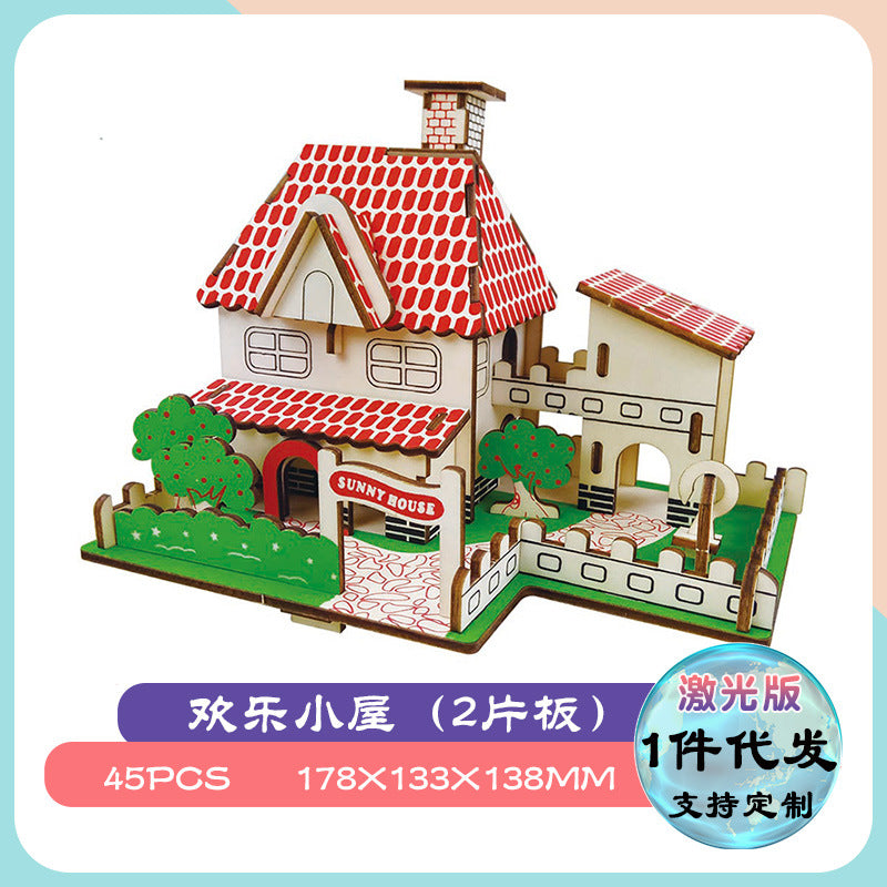 Puzzle 3D Casa de Madera DIY | Maqueta Manualidades | Niños 7–14 años