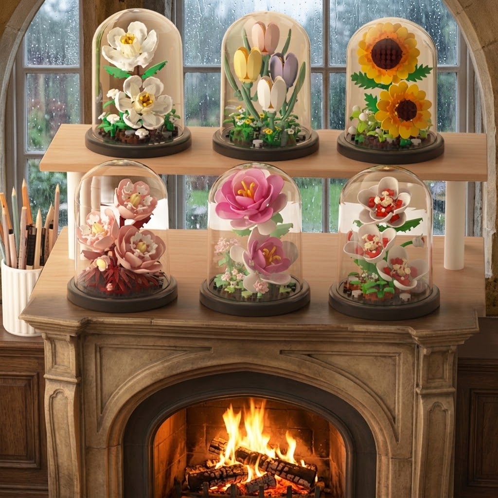 Bloques Florales Compatible con Lego | Set 100–200 Piezas | Niños 7–14 años