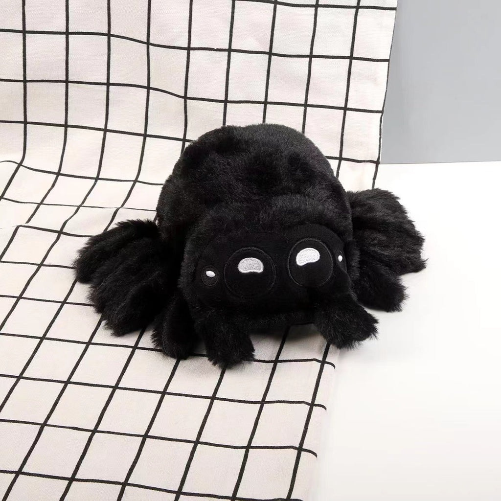 Muñeco Araña Halloween – Peluche Decorativo con Tela de Araña