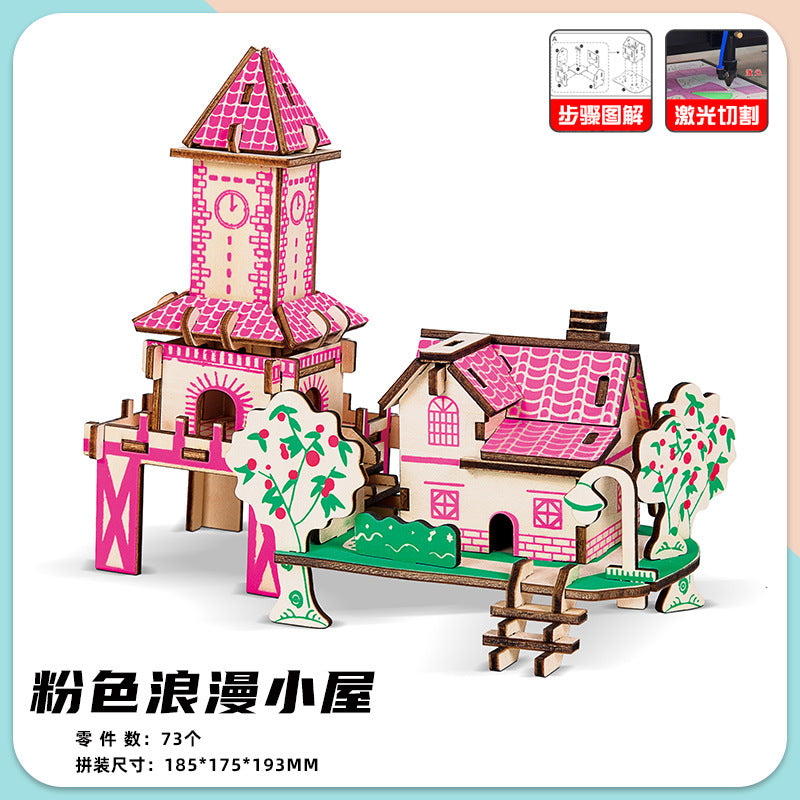 Puzzle 3D Casa de Madera DIY | Maqueta Manualidades | Niños 7–14 años