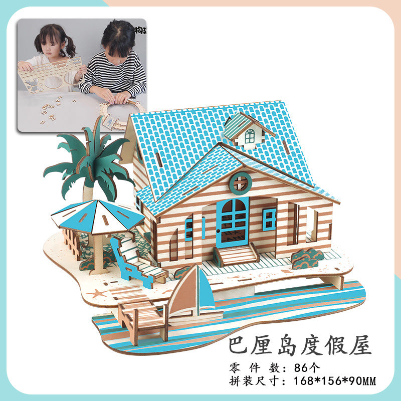 Puzzle 3D Casa de Madera DIY | Maqueta Manualidades | Niños 7–14 años