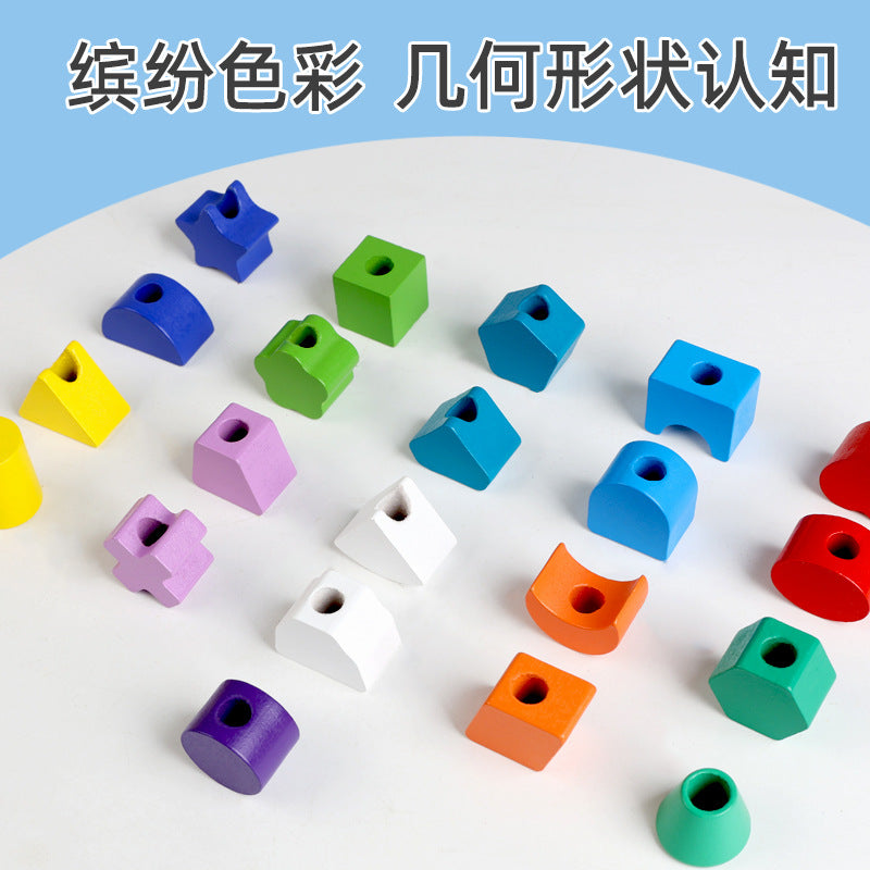 Bloques Montessori Formas Geométricas Madera | Juguete Educativo 4–6 años