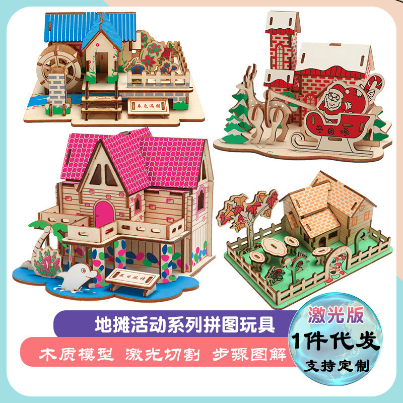 Puzzle 3D Casa de Madera DIY | Maqueta Manualidades | Niños 7–14 años
