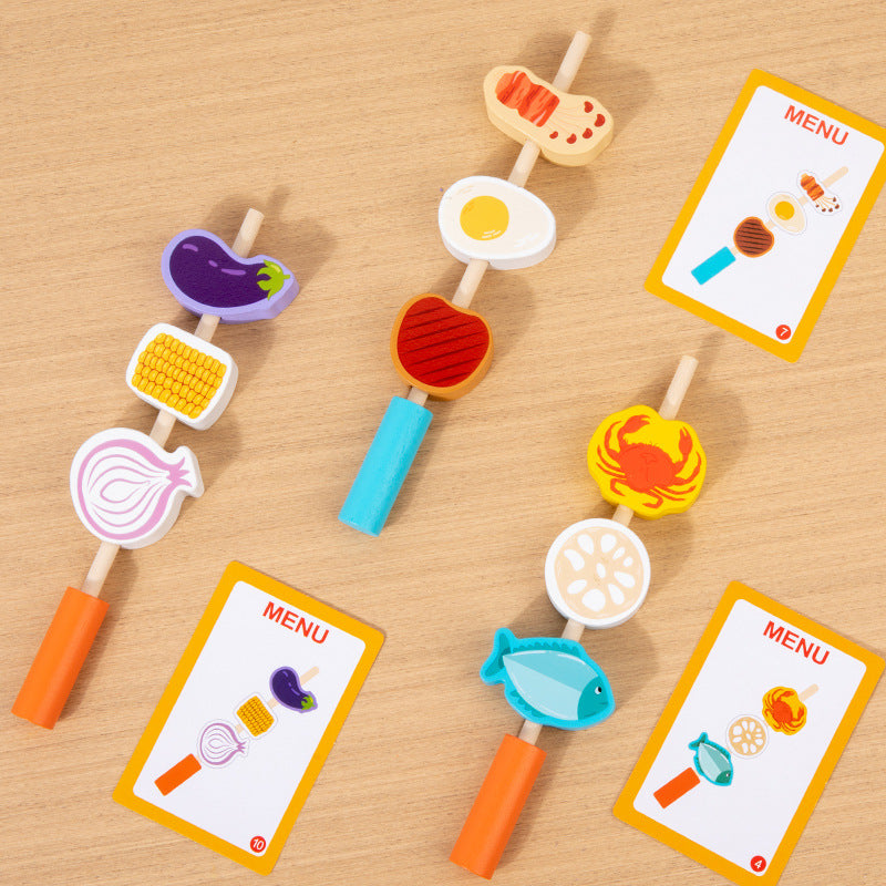 Cocina de Madera con Barbacoa Montessori | Juguete Educativo Niña 4–6 años