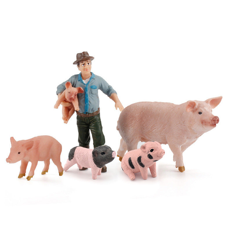 Set 5 Figuras Animales Granja PVC Juguete Niños 3+ años | ToyLab