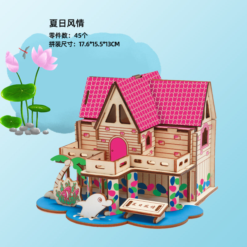 Puzzle 3D Casa de Madera DIY | Maqueta Manualidades | Niños 7–14 años