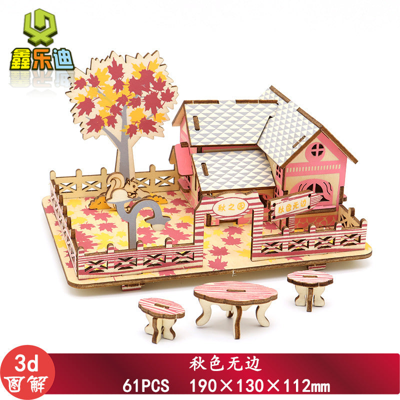 Puzzle 3D Casa de Madera DIY | Maqueta Manualidades | Niños 7–14 años