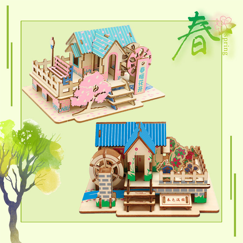 Puzzle 3D Casa de Madera DIY | Maqueta Manualidades | Niños 7–14 años
