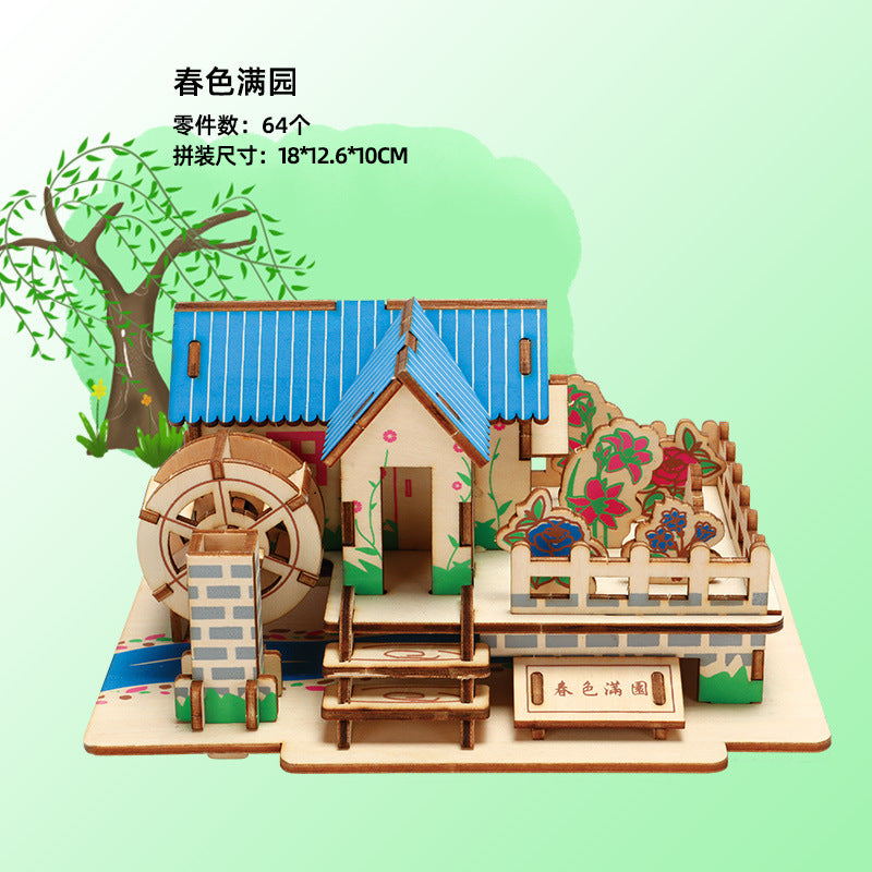 Puzzle 3D Casa de Madera DIY | Maqueta Manualidades | Niños 7–14 años
