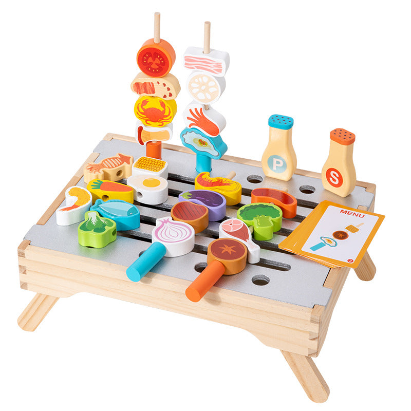 Cocina de Madera con Barbacoa Montessori | Juguete Educativo Niña 4–6 años