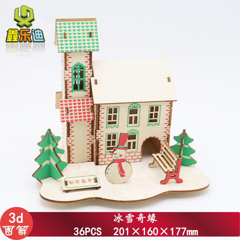 Puzzle 3D Casa de Madera DIY | Maqueta Manualidades | Niños 7–14 años