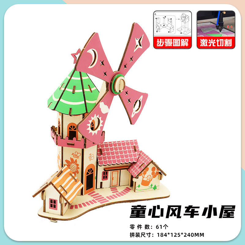 Puzzle 3D Casa de Madera DIY | Maqueta Manualidades | Niños 7–14 años